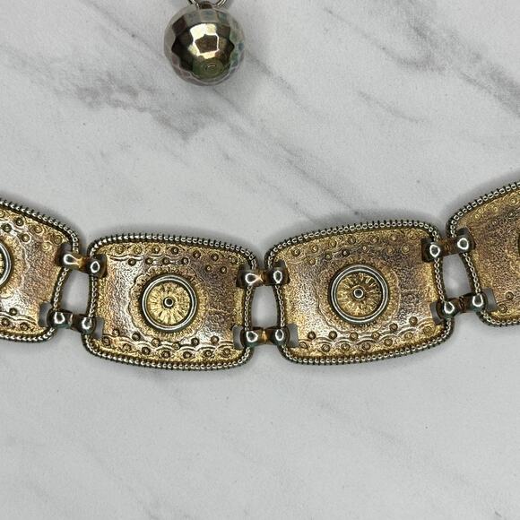 Chunky Concho Gold Silver Tone Chain Belt One Size (OS) ✨ - Picture 5 of 11